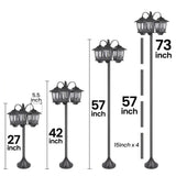 Darrahopens Occasions > Christmas > Christmas Decorations 185.42cm 3-Head Solar Lamp Post Black Aluminum In Australia - Darrahopens