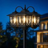 Darrahopens Occasions > Christmas > Christmas Decorations 185.42cm 3-Head Solar Lamp Post Black Aluminum In Australia - Darrahopens