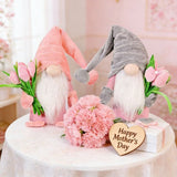 Darrahopens Occasions > Christmas > Christmas Decorations 1pc Plush standing gnome doll — faceless old man figurine, festive tabletop ornament and gift.Gray faceless old man gnome holding a bouquet