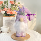 Darrahopens Occasions > Christmas > Christmas Decorations 1pc Plush standing gnome doll — faceless old man figurine, festive tabletop ornament and gift.Lavender faceless old man gnome