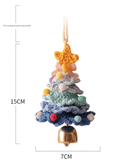 Darrahopens Occasions > Christmas > Christmas Decorations 2PCS Orange Handmade-Style Crochet Christmas Tree Ornament - Festive Plush Hanging Decor for Home & Car