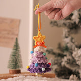 Darrahopens Occasions > Christmas > Christmas Decorations 2PCS Purple Handmade-Style Crochet Christmas Tree Ornament - Festive Plush Hanging Decor for Home & Car
