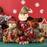Darrahopens Occasions > Christmas > Christmas Decorations 3 Pack Christmas Plush Treat Bags Santa Snowman Reindeer Gift Sacks with Heart Window Cute Holiday Candy Holders Ideal for Kids Parties