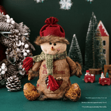 Darrahopens Occasions > Christmas > Christmas Decorations 3 Pack Christmas Plush Treat Bags Santa Snowman Reindeer Gift Sacks with Heart Window Cute Holiday Candy Holders Ideal for Kids Parties