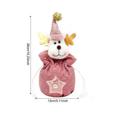 Darrahopens Occasions > Christmas > Christmas Decorations 3 Pack Pink Christmas Drawstring Gift Bags Plush 3D Santa Snowman Reindeer Candy Pouches for Holiday Favours
