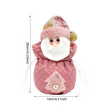 Darrahopens Occasions > Christmas > Christmas Decorations 3 Pack Pink Christmas Drawstring Gift Bags Plush 3D Santa Snowman Reindeer Candy Pouches for Holiday Favours