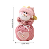 Darrahopens Occasions > Christmas > Christmas Decorations 3 Pack Pink Christmas Drawstring Gift Bags Plush 3D Santa Snowman Reindeer Candy Pouches for Holiday Favours