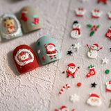 Darrahopens Occasions > Christmas > Christmas Decorations 4PCS 5D Embossed Christmas Nail Art Stickers - Santa, Snowman, Reindeer & Snowflake Designs for Festive Manicures(Z-1424)