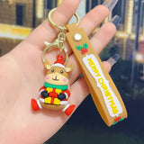 Darrahopens Occasions > Christmas > Christmas Decorations 5 PCS Christmas Silicone Keychain Cute 3D Reindeer Penguin Tree Designs Bag Charm Keyring