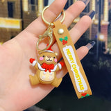 Darrahopens Occasions > Christmas > Christmas Decorations 5 PCS Christmas Silicone Keychain Cute 3D Reindeer Penguin Tree Designs Bag Charm Keyring