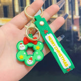Darrahopens Occasions > Christmas > Christmas Decorations 5 PCS Christmas Silicone Keychain Cute 3D Reindeer Penguin Tree Designs Bag Charm Keyring