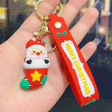 Darrahopens Occasions > Christmas > Christmas Decorations 6PCS Christmas Silicone Keychain Cute Santa Snowman Bag Charm Festive Keyring for Kris Kringle Gifts