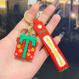 Darrahopens Occasions > Christmas > Christmas Decorations 6PCS Christmas Silicone Keychain Cute Santa Snowman Bag Charm Festive Keyring for Kris Kringle Gifts