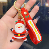 Darrahopens Occasions > Christmas > Christmas Decorations 6PCS Christmas Silicone Keychain Cute Santa Snowman Bag Charm Festive Keyring for Kris Kringle Gifts