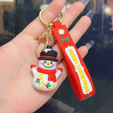 Darrahopens Occasions > Christmas > Christmas Decorations 6PCS Christmas Silicone Keychain Cute Santa Snowman Bag Charm Festive Keyring for Kris Kringle Gifts