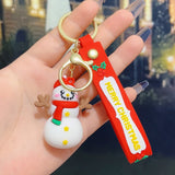 Darrahopens Occasions > Christmas > Christmas Decorations 6PCS Christmas Silicone Keychain Cute Santa Snowman Bag Charm Festive Keyring for Kris Kringle Gifts