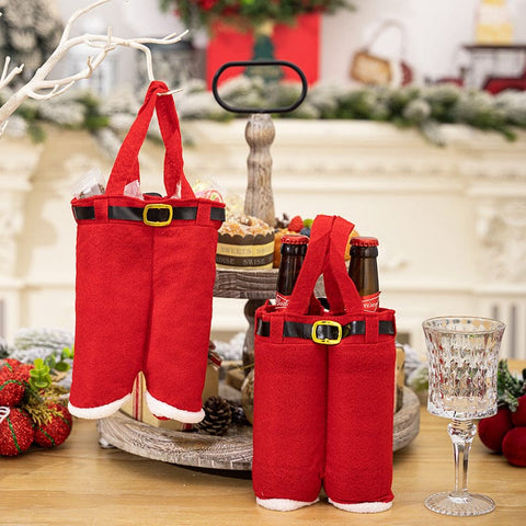 Darrahopens Occasions > Christmas > Christmas Decorations 6pcs Small one Christmas Decoration Supplies, Christmas Pants, Gift Bags, Small Pants Candy Bags, Tote Bags, Wine Bottle Sets, Coke Bags