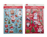 Darrahopens Occasions > Christmas > Christmas Decorations Bulk 24 3d Embossed Xmas Stickers 21x29.7cm 2 Asst In Australia - Darrahopens