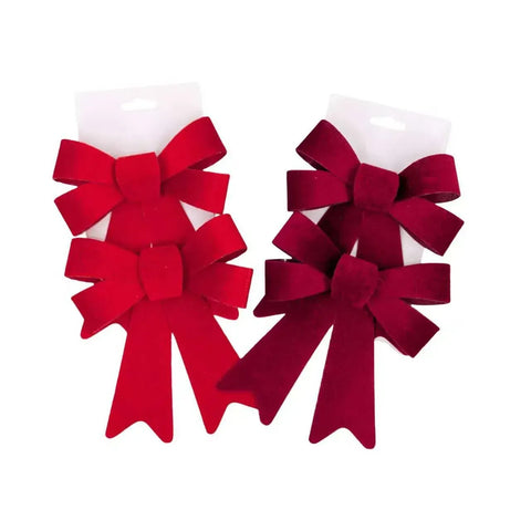 Darrahopens Occasions > Christmas > Christmas Decorations Bulk 24 Xmas Red & Burgundy Bow pk2 14x20cm 2 Asst In Australia - Darrahopens