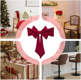 Darrahopens Occasions > Christmas > Christmas Decorations Chair Covers - 2 pieces - Christmas bow on chairs - Christmas accessories - Chair covers for home - Suitable for holidays - Parties - Weddings - Outdoor kitchens - Restaurants - Hotels
