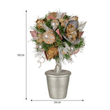 Darrahopens Occasions > Christmas > Christmas Decorations Christabelle 36cm Christmas Tabletop Topiary Tree Jewelled Baubles, Berries, Flowers and Pine Cones Festive Decoration