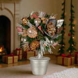 Darrahopens Occasions > Christmas > Christmas Decorations Christabelle 36cm Christmas Tabletop Topiary Tree Jewelled Baubles, Berries, Flowers and Pine Cones Festive Decoration