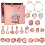 Darrahopens Occasions > Christmas > Christmas Decorations Christmas Advent Calendar DIY Charm Bracelet Kit Rose Gold Jewellery Making Blind Box Gift Set for Girls and Teens