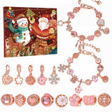 Darrahopens Occasions > Christmas > Christmas Decorations Christmas Advent Calendar DIY Charm Bracelet Kit Rose Gold Jewellery Making Blind Box Gift Set for Girls and Teens