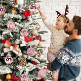 Darrahopens Occasions > Christmas > Christmas Decorations Christmas Baubles - Pack of 24 - Large Size, 6cm Diameter - Unbreakable Plastic - Christmas Tree Decoration - Various Christmas Bauble Decorations Suitable for Weddings, Mother's Day Party Decorations (Pink)
