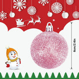 Darrahopens Occasions > Christmas > Christmas Decorations Christmas Baubles - Pack of 24 - Large Size, 6cm Diameter - Unbreakable Plastic - Christmas Tree Decoration - Various Christmas Bauble Decorations Suitable for Weddings, Mother's Day Party Decorations (Pink)