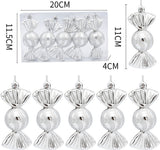 Darrahopens Occasions > Christmas > Christmas Decorations Christmas Decorations - Christmas Decorations - Painted Candy Christmas Tree Decorations - Silver (5 per box)