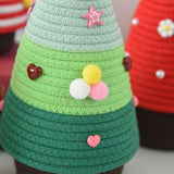 Darrahopens Occasions > Christmas > Christmas Decorations Christmas-themed cotton yarn woven storage basket, Christmas tree-shaped desktop storage box with lid, entryway key and remote control holder - cosmetic storage box - red