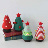 Darrahopens Occasions > Christmas > Christmas Decorations Christmas-themed cotton yarn woven storage basket, Christmas tree-shaped desktop storage box with lid, entryway key and remote control organizer - cosmetic storage box - green