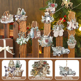 Darrahopens Occasions > Christmas > Christmas Decorations Christmas tree decorations (12 pieces) - Indoor Christmas decorations - Wooden Christmas tree decorations - Snowman - Sleigh - Reindeer set - Christmas decorations - Christmas decorations - Style A