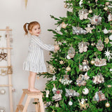 Darrahopens Occasions > Christmas > Christmas Decorations Christmas tree decorations (12 pieces) - Indoor Christmas decorations - Wooden Christmas tree decorations - Snowman - Sleigh - Reindeer set - Christmas decorations - Christmas decorations - Style A