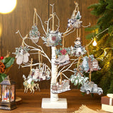 Darrahopens Occasions > Christmas > Christmas Decorations Christmas tree decorations (12 pieces) - Indoor Christmas decorations - Wooden Christmas tree decorations - Snowman - Sleigh - Reindeer set - Christmas decorations - Christmas decorations - Style A