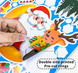 Darrahopens Occasions > Christmas > Christmas Decorations Christmas Window Stickers - Festive Santa Claus, Penguin, and Reindeer Decals for Holiday Home Decor - 2 Set of 16 Sheets (25*35cm)