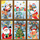 Darrahopens Occasions > Christmas > Christmas Decorations Christmas Window Stickers - Festive Santa Claus, Penguin, and Reindeer Decals for Holiday Home Decor - 2 Set of 16 Sheets (25*35cm)