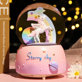 Darrahopens Occasions > Christmas > Christmas Decorations Enchanting Unicorn Snow Globe Music Box - Magical Starry Sky Musical Gift for Girls