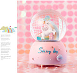 Darrahopens Occasions > Christmas > Christmas Decorations Enchanting Unicorn Snow Globe Music Box - Magical Starry Sky Musical Gift for Girls