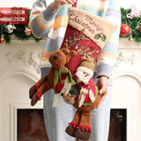 Darrahopens Occasions > Christmas > Christmas Decorations Gift Bags - 23 Inch Christmas Stockings - Santa and Reindeer Pattern - Extra Soft Plush Cuff - Classic Christmas Stocking Decoration - Perfect for Family Holiday Decor（B）