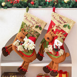 Darrahopens Occasions > Christmas > Christmas Decorations Gift Bags - 23 Inch Christmas Stockings - Santa and Reindeer Pattern - Extra Soft Plush Cuff - Classic Christmas Stocking Decoration - Perfect for Family Holiday Decor（B）