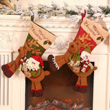 Darrahopens Occasions > Christmas > Christmas Decorations Gift Bags - 23 Inch Christmas Stockings - Santa and Reindeer Pattern - Extra Soft Plush Cuff - Classic Christmas Stocking Decoration - Perfect for Family Holiday Decor（B）
