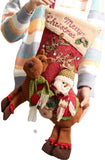 Darrahopens Occasions > Christmas > Christmas Decorations Gift Bags - 23 Inch Christmas Stockings - Santa and Reindeer Pattern - Extra Soft Plush Cuff - Classic Christmas Stocking Decoration - Perfect for Family Holiday Decor（B）