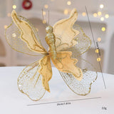 Darrahopens Occasions > Christmas > Christmas Decorations Gold Large Glitter Butterfly Christmas Ornaments (Set of 2) - Clip-On Decorations for Trees & Wreaths