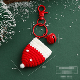 Darrahopens Occasions > Christmas > Christmas Decorations Handmade Christmas Crochet Keychain Knitted Yarn Keyring with Floating Display Case Festive Bag Charm Ideal for Kris Kringle and Stocking Stuffers