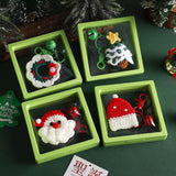 Darrahopens Occasions > Christmas > Christmas Decorations Handmade Christmas Crochet Keychain Knitted Yarn Keyring with Floating Display Case Festive Bag Charm Ideal for Kris Kringle and Stocking Stuffers