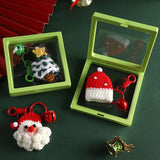 Darrahopens Occasions > Christmas > Christmas Decorations Handmade Christmas Crochet Keychain Knitted Yarn Keyring with Floating Display Case Festive Bag Charm Ideal for Kris Kringle and Stocking Stuffers