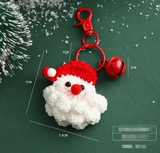 Darrahopens Occasions > Christmas > Christmas Decorations Handmade Christmas Crochet Keychain Knitted Yarn Keyring with Floating Display Case Festive Bag Charm Ideal for Kris Kringle and Stocking Stuffers