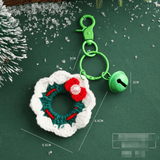 Darrahopens Occasions > Christmas > Christmas Decorations Handmade Christmas Crochet Keychain Knitted Yarn Keyring with Floating Display Case Festive Bag Charm Ideal for Kris Kringle and Stocking Stuffers